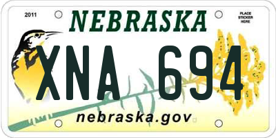 NE license plate XNA694