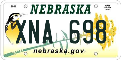 NE license plate XNA698