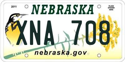 NE license plate XNA708
