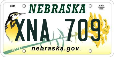 NE license plate XNA709