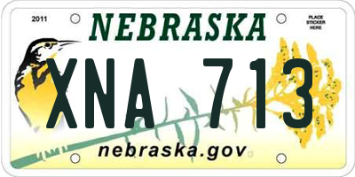NE license plate XNA713