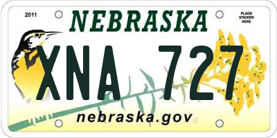 NE license plate XNA727