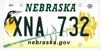 NE license plate XNA732