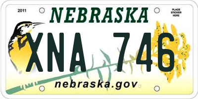 NE license plate XNA746