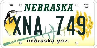 NE license plate XNA749