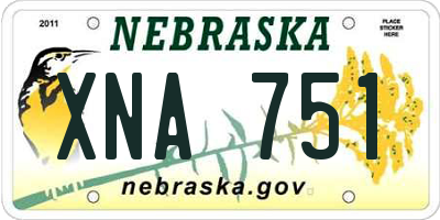 NE license plate XNA751