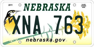 NE license plate XNA763