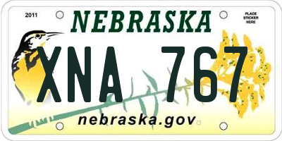 NE license plate XNA767