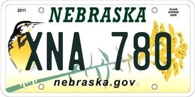 NE license plate XNA780