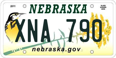 NE license plate XNA790