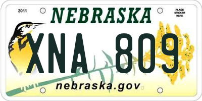NE license plate XNA809