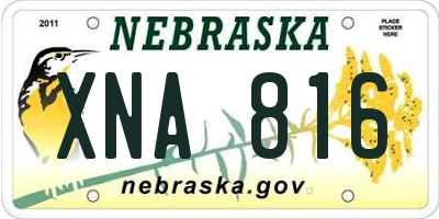 NE license plate XNA816