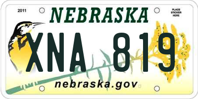 NE license plate XNA819
