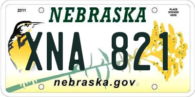 NE license plate XNA821