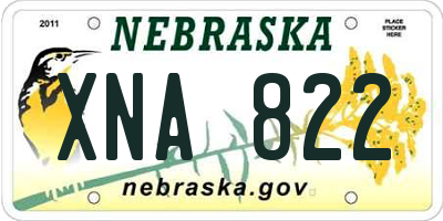NE license plate XNA822