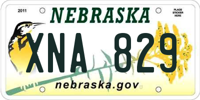 NE license plate XNA829