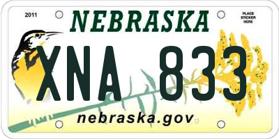 NE license plate XNA833