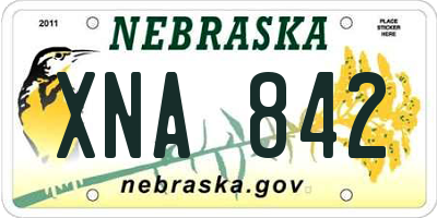 NE license plate XNA842