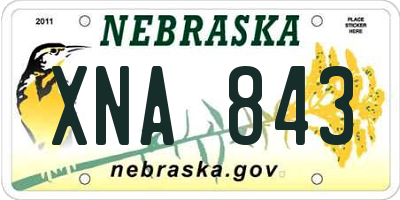 NE license plate XNA843