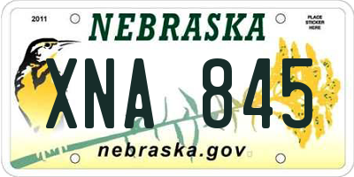 NE license plate XNA845