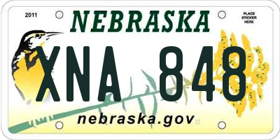 NE license plate XNA848