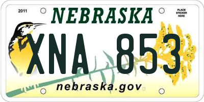 NE license plate XNA853