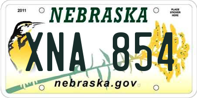 NE license plate XNA854