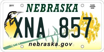 NE license plate XNA857