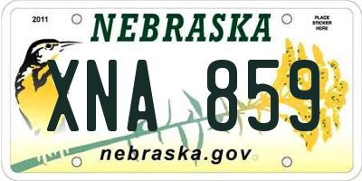 NE license plate XNA859