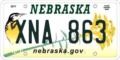 NE license plate XNA863
