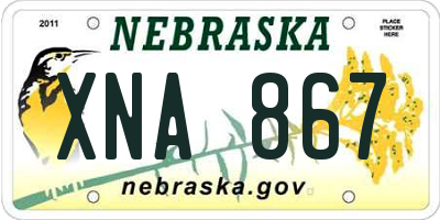 NE license plate XNA867
