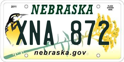 NE license plate XNA872