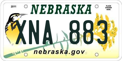 NE license plate XNA883