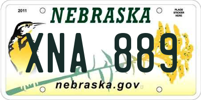 NE license plate XNA889