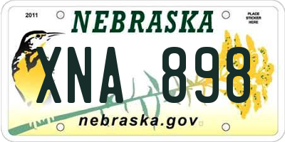 NE license plate XNA898