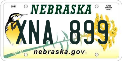 NE license plate XNA899