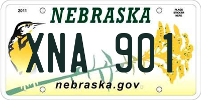 NE license plate XNA901