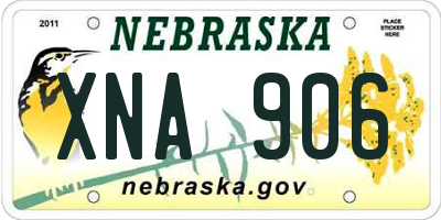 NE license plate XNA906