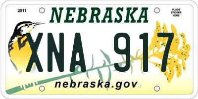 NE license plate XNA917
