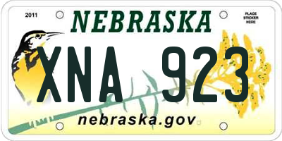 NE license plate XNA923