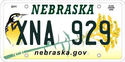 NE license plate XNA929