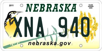 NE license plate XNA940