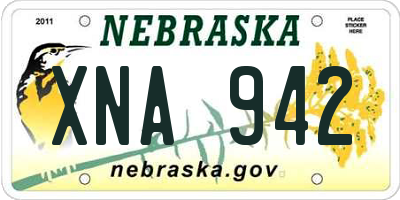 NE license plate XNA942