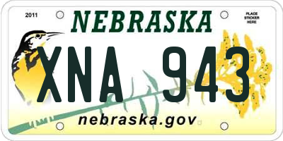 NE license plate XNA943