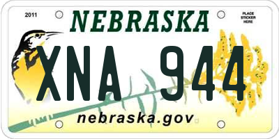 NE license plate XNA944