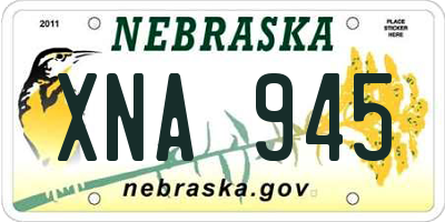 NE license plate XNA945