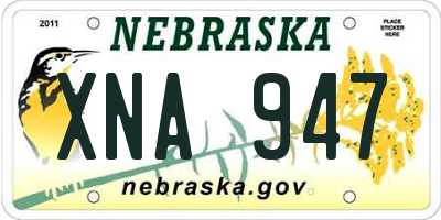 NE license plate XNA947