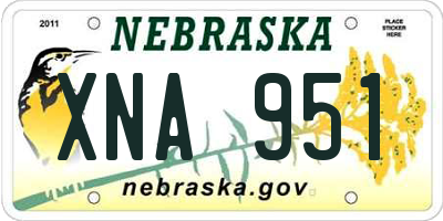 NE license plate XNA951