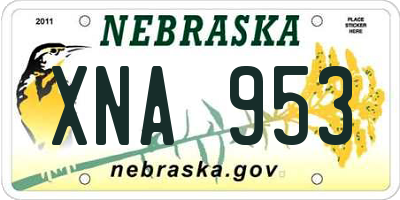 NE license plate XNA953