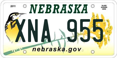 NE license plate XNA955